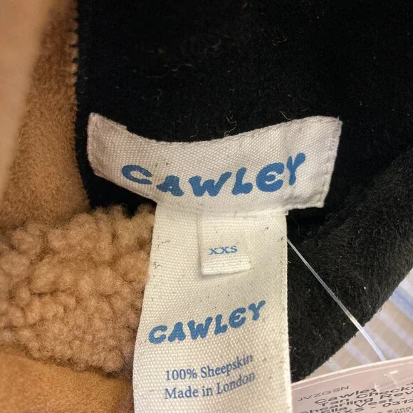 Cawley Black & Tan Checkered Shearling Reversible Ella Vest - Size XXS - 0312IG - Picture 5 of 5